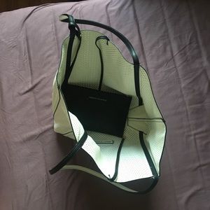 Allover perforations.